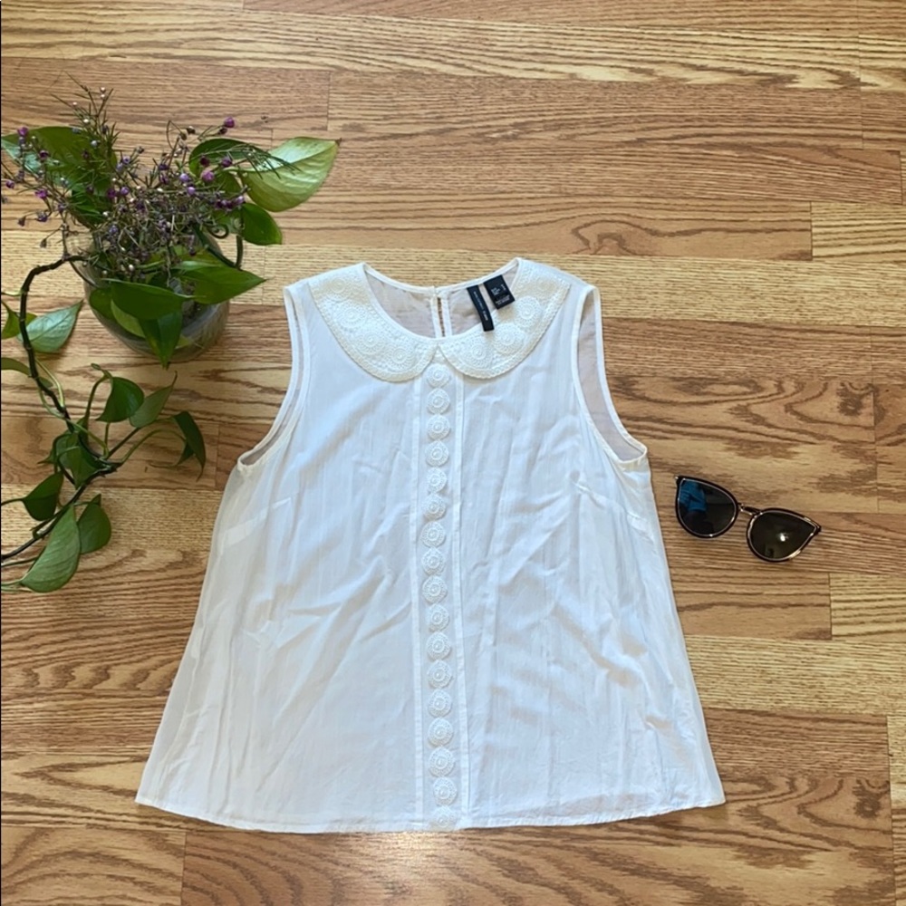 ❤️ Mango white sleeveless blouse